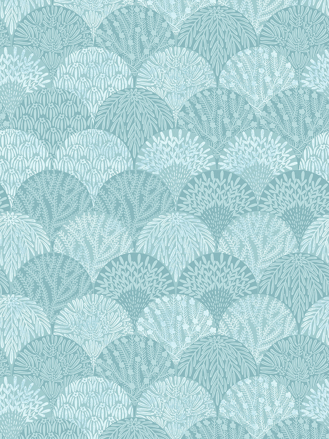 Scalamandre Herb Garden Aqua Wallcovering