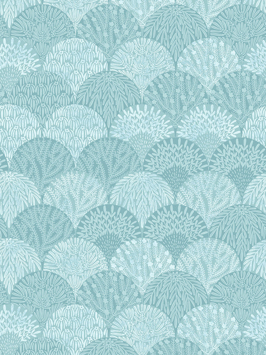 Scalamandre Herb Garden Aqua Wallcovering