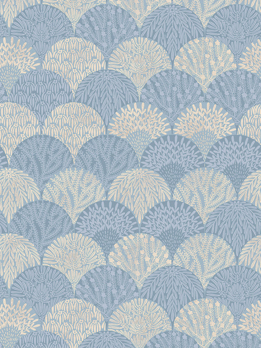 Scalamandre Herb Garden Blue Shadow Wallcovering
