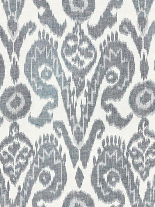 Special Order Scalamandre Bukhara Silk Ikat Indigo White Warp Print Viscose Cotton MSRP USD 776/y