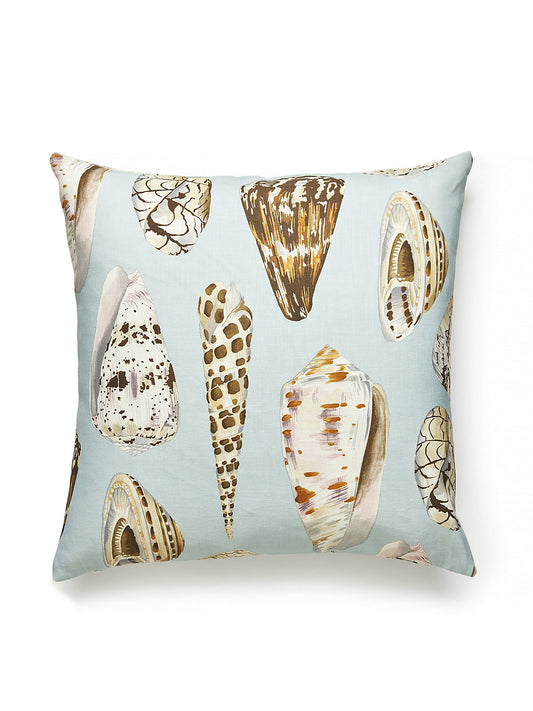 Scalamandre Coquina Outdoor 22 X 22 - Multi on Sea Blue Decorative Pillow