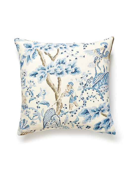 Scalamandre Kelmescott Hand Block 22 X 22 - Porcelain Decorative Pillow