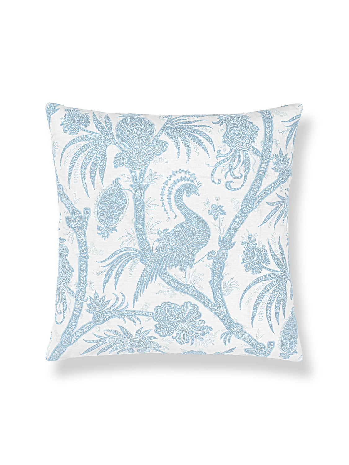 Scalamandre Balinese Peacock 22 X 22 - Sky Decorative Pillow