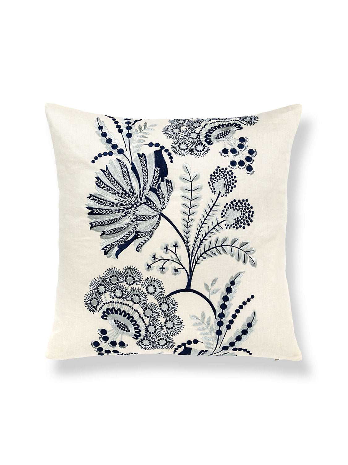 Scalamandre Annelise Embroidery 22 X 22 - Porcelain Decorative Pillow