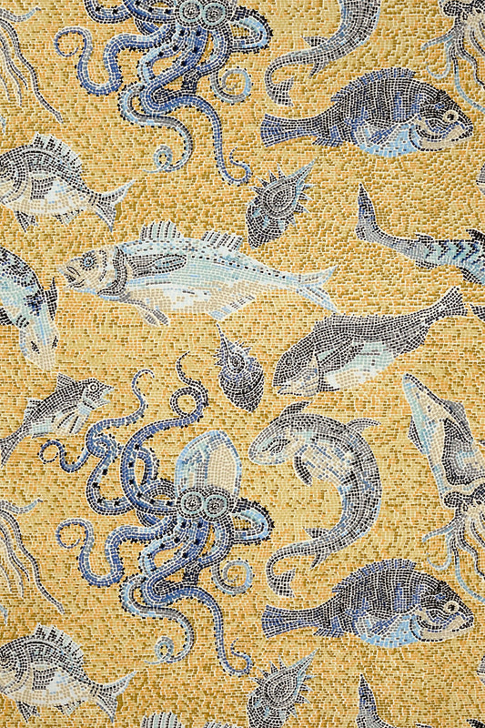 Scalamandre Mikonos Blue & Yellow Wallcovering