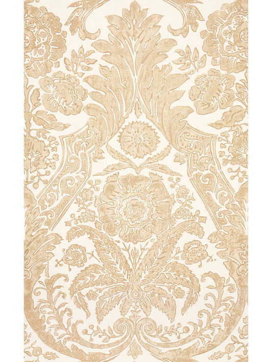 Scalamandre Luciana Damask Print Sand Wallcovering