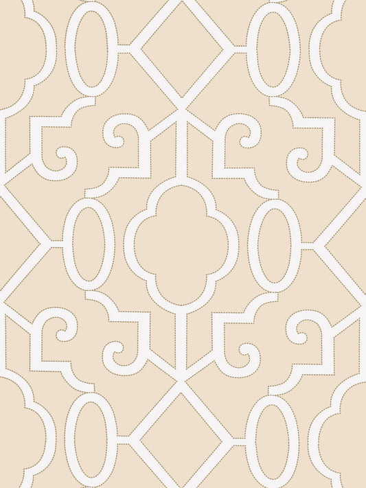 Scalamandre Ming Fretwork Alabaster Wallcovering