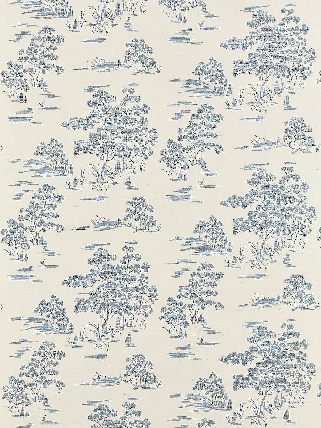 Scalamandre Katsura Embroidered Toile Sky Wallcovering