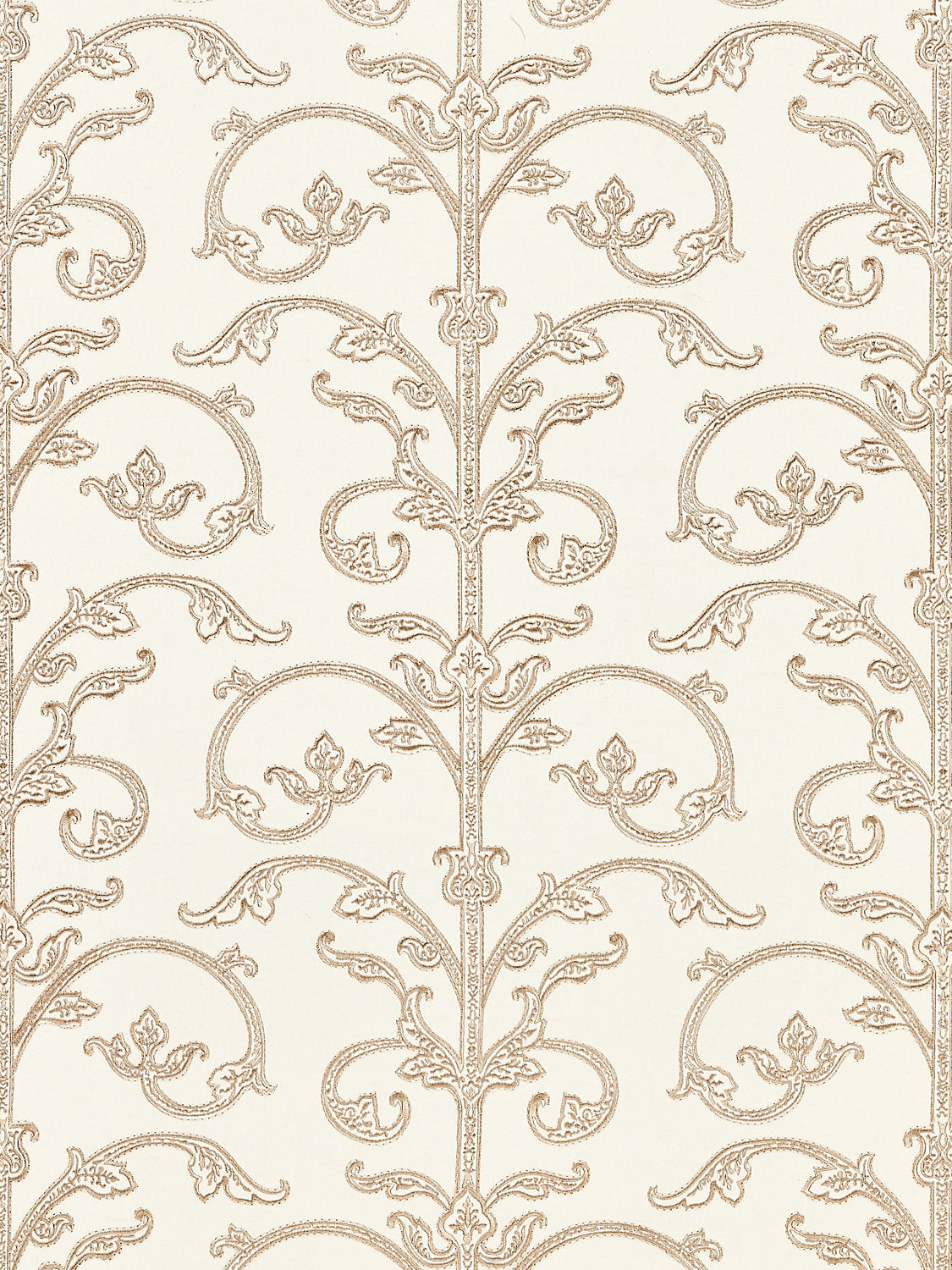 Scalamandre Saxony Scroll Latte Wallcovering