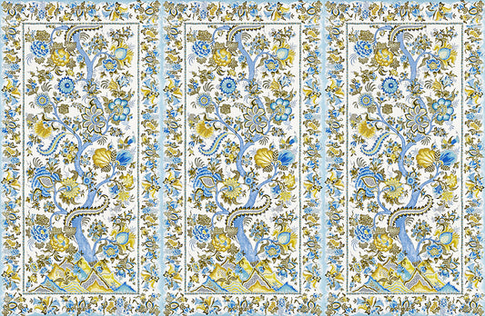 Scalamandre Metropolitan Palampore Mural Sky and Sunlight Wallcovering