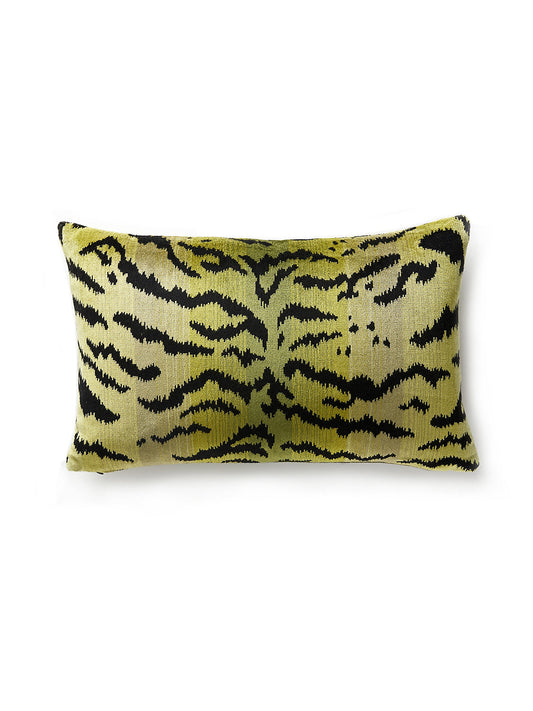 Scalamandre Tigre / Silk 14 X 22 - Greens & Black Decorative Pillow