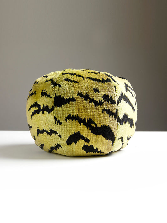 Scalamandre Tigre / Silk 12 DIA - Greens & Black Decorative Pillow