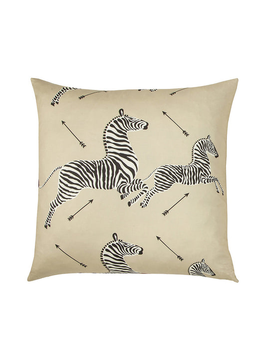 Scalamandre Dazzle of Zebras 22 X 22 - Tan Decorative Pillow