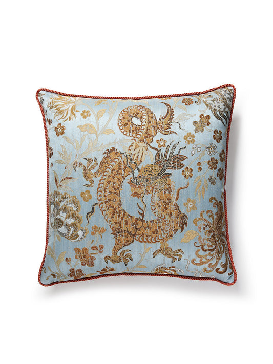 Scalamandre Dragon Tableau 22 X 22 - Copper Sky Decorative Pillow