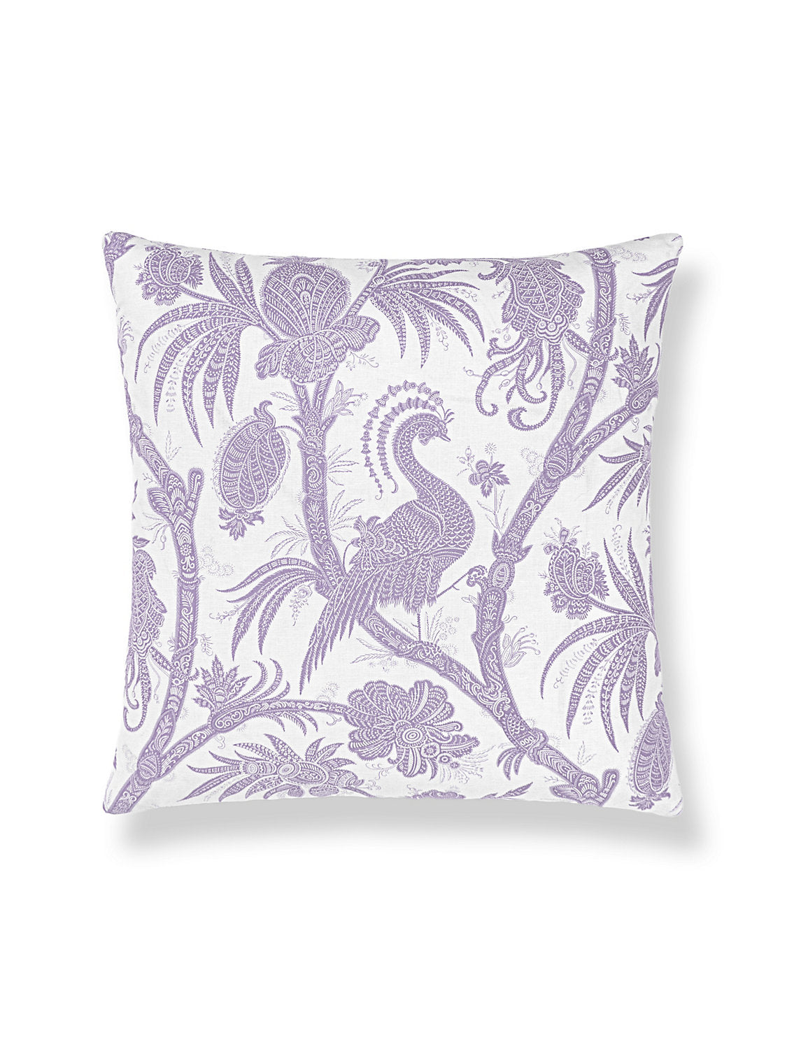 Scalamandre Balinese Peacock 22 X 22 - Lavender Decorative Pillow