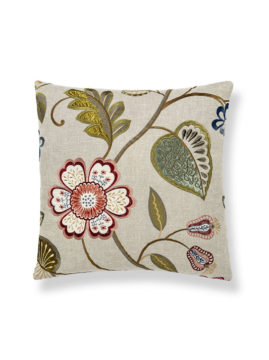 Scalamandre Willowood Embroidery 22 X 22 - Bloom Decorative Pillow