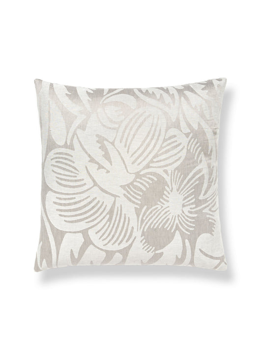 Scalamandre Deco Flower 22 X 22 - Pearl Grey Decorative Pillow