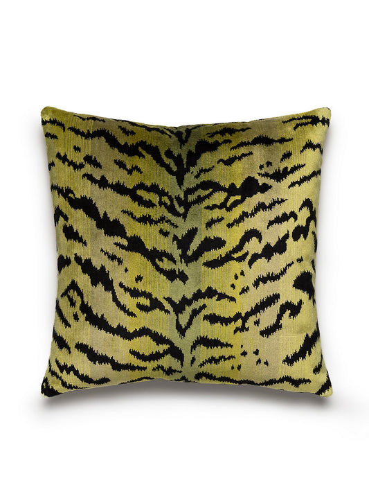 Scalamandre Tigre / Silk 22 X 22 - Greens & Black Decorative Pillow