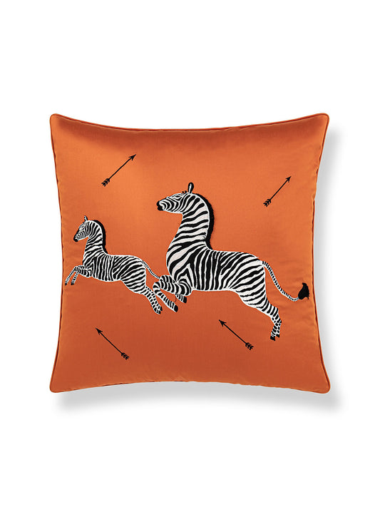 Scalamandre Zebras Embroidered 22 X 22 - Clementine Decorative Pillow
