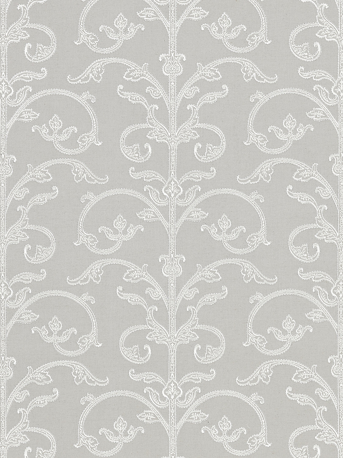 Scalamandre Saxony Scroll Steel Wallcovering