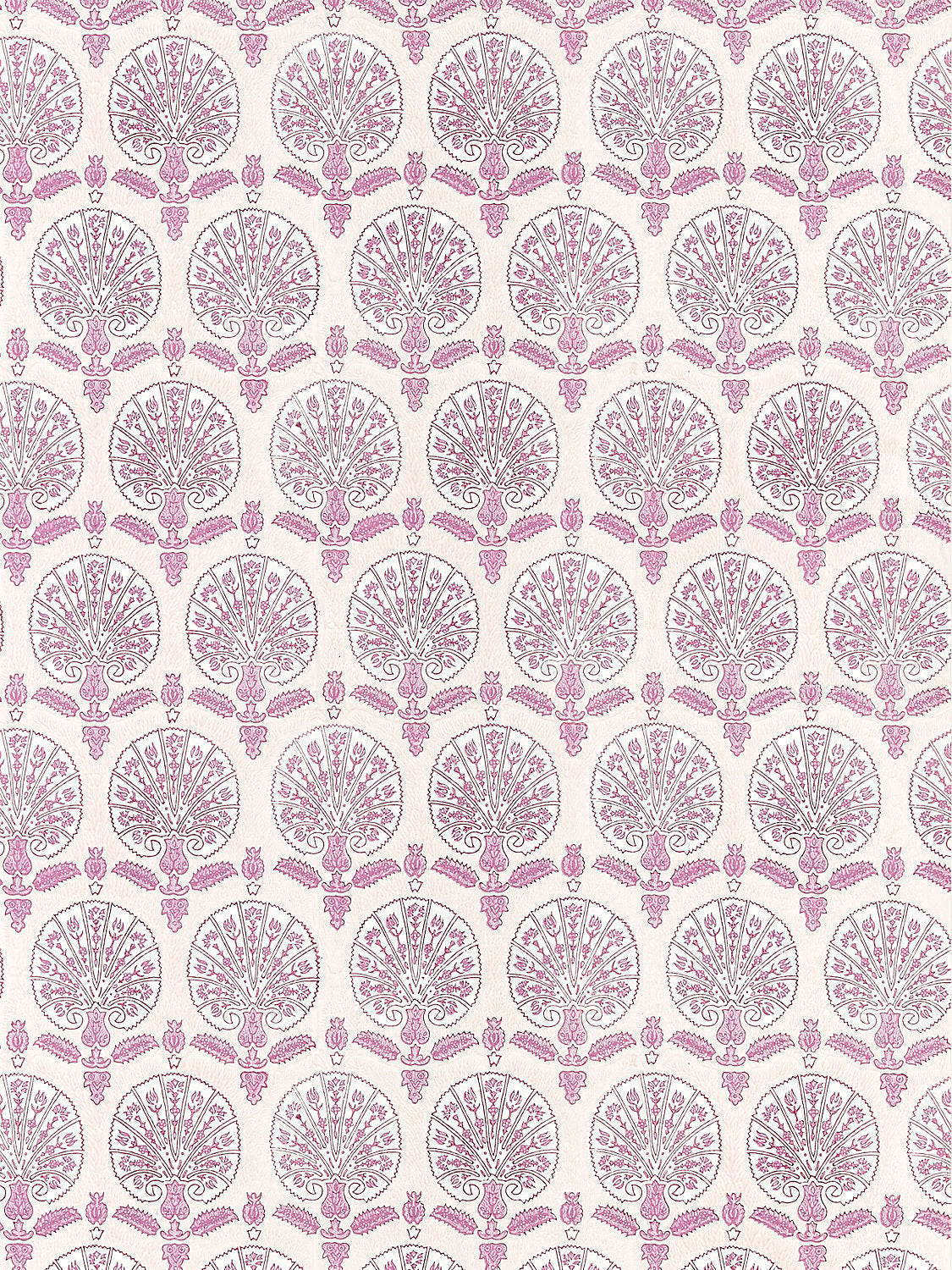 Scalamandre Karanfil Block Print Rose Petal Wallcovering