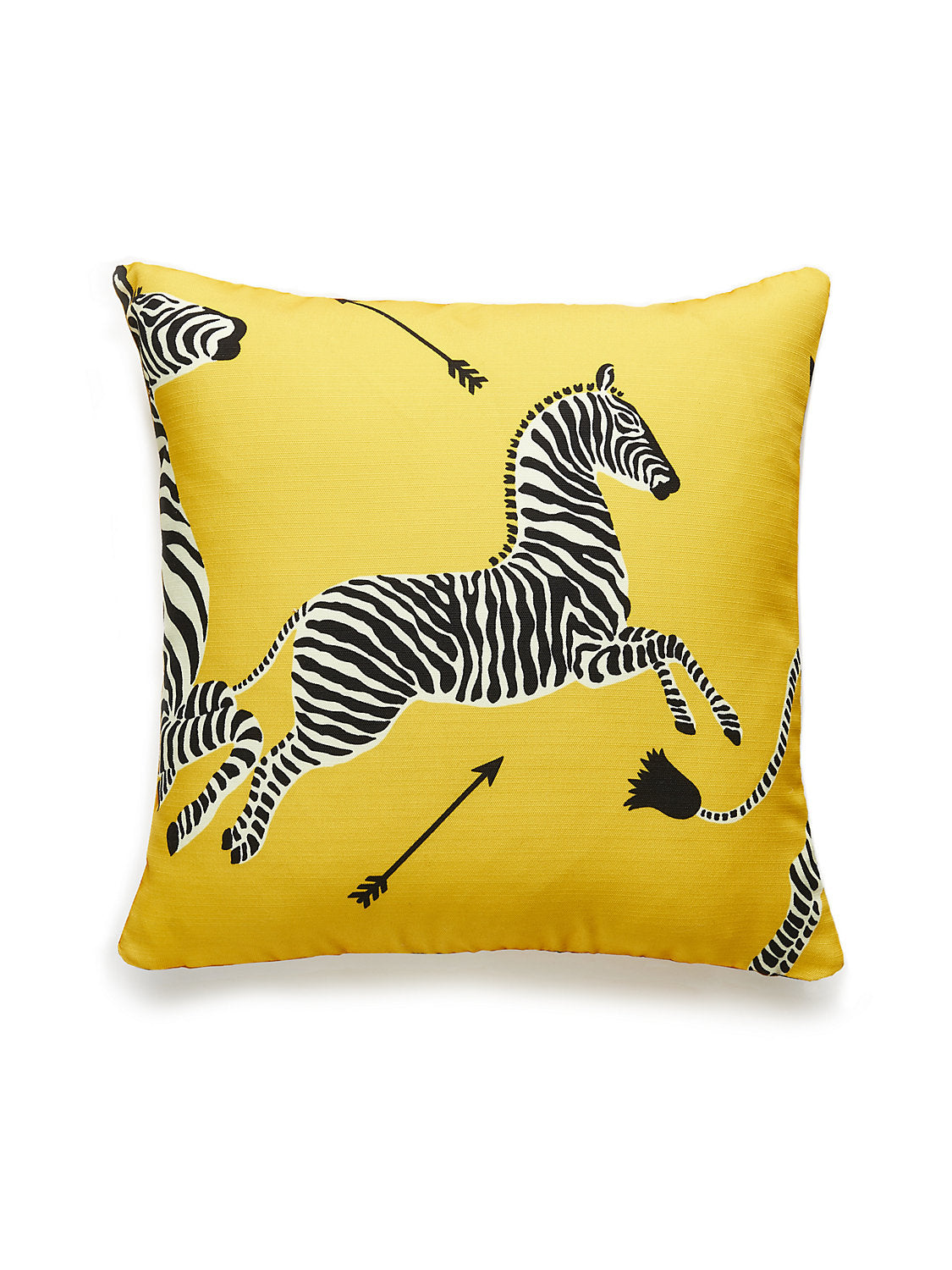 Scalamandre Zebras Outdoor 22 X 22 - Yellow Decorative Pillow