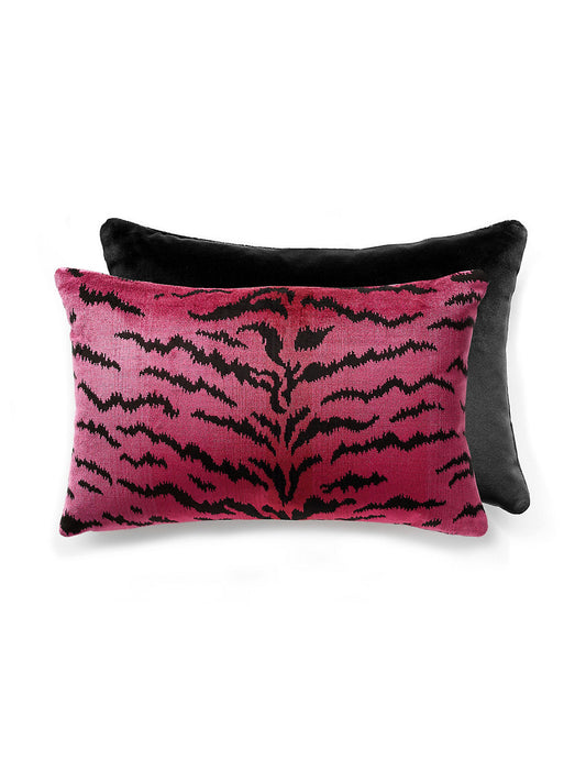 Scalamandre Tigre 14 X 22 - Reds & Black / Black Decorative Pillow