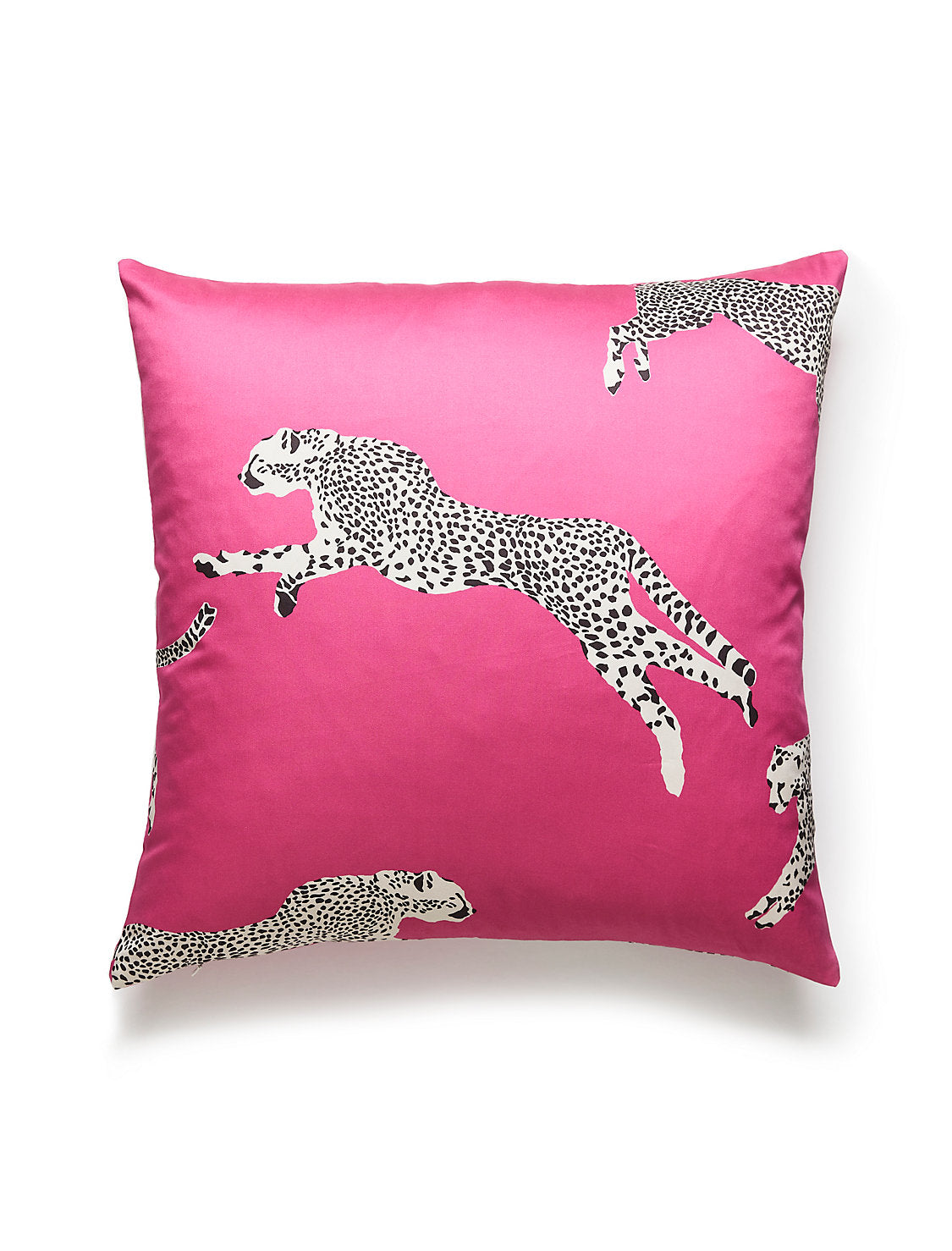 Scalamandre Leaping Cheetah 22 X 22 - Bubblegum Decorative Pillow