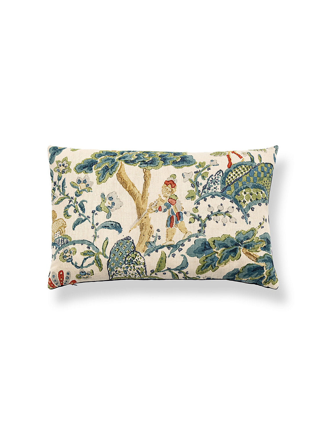 Scalamandre Kelmescott Hand Block 14 X 22 - Peacock on Sand Decorative Pillow