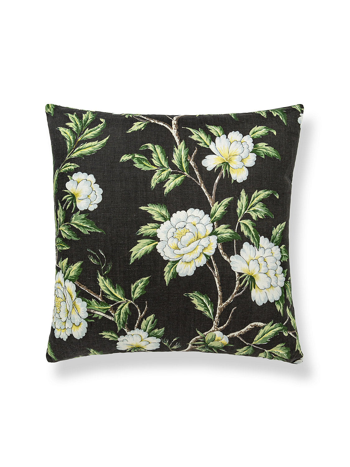 Scalamandre Peonia Linen 22 X 22 - Onyx Decorative Pillow
