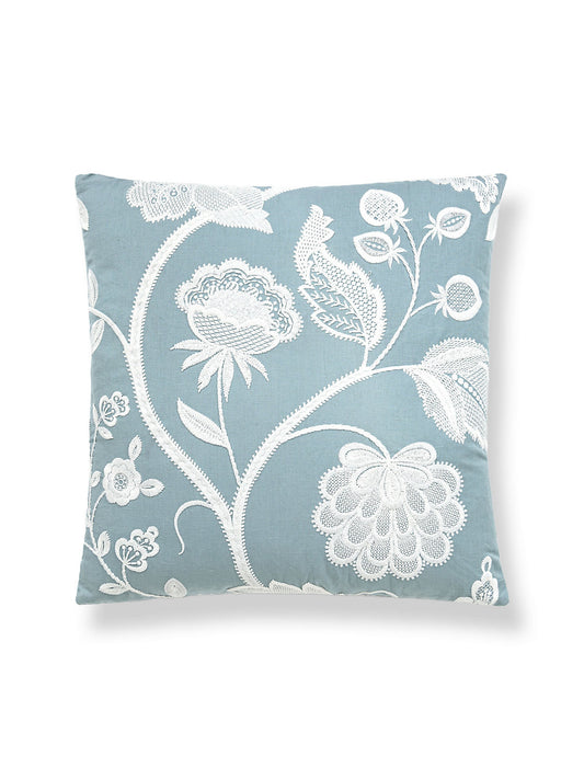 Scalamandre Kensington Embroidery 22 X 22 - Sky Decorative Pillow