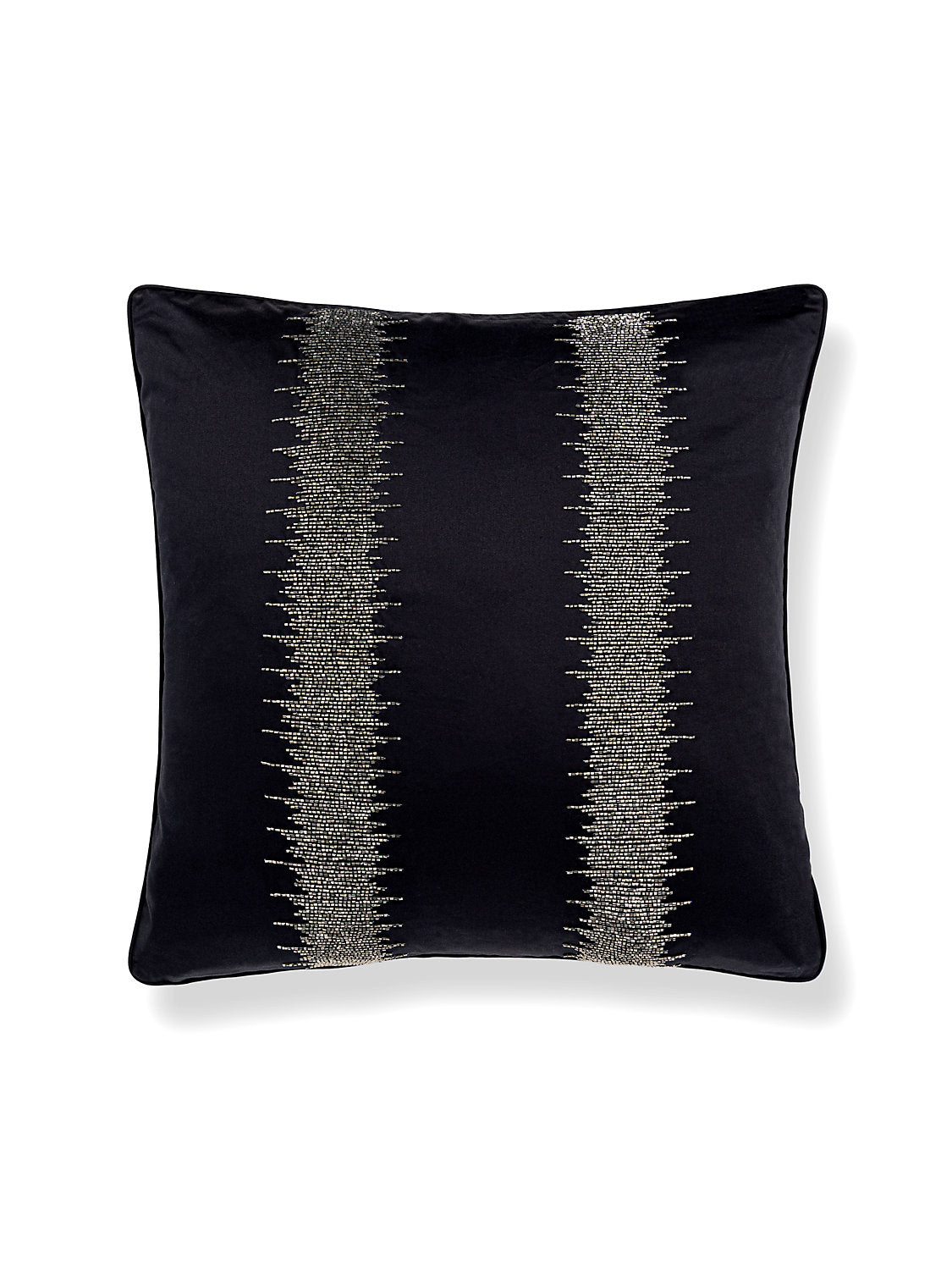Scalamandre Veronica Beaded 22 X 22 - Black / Pewter Decorative Pillow