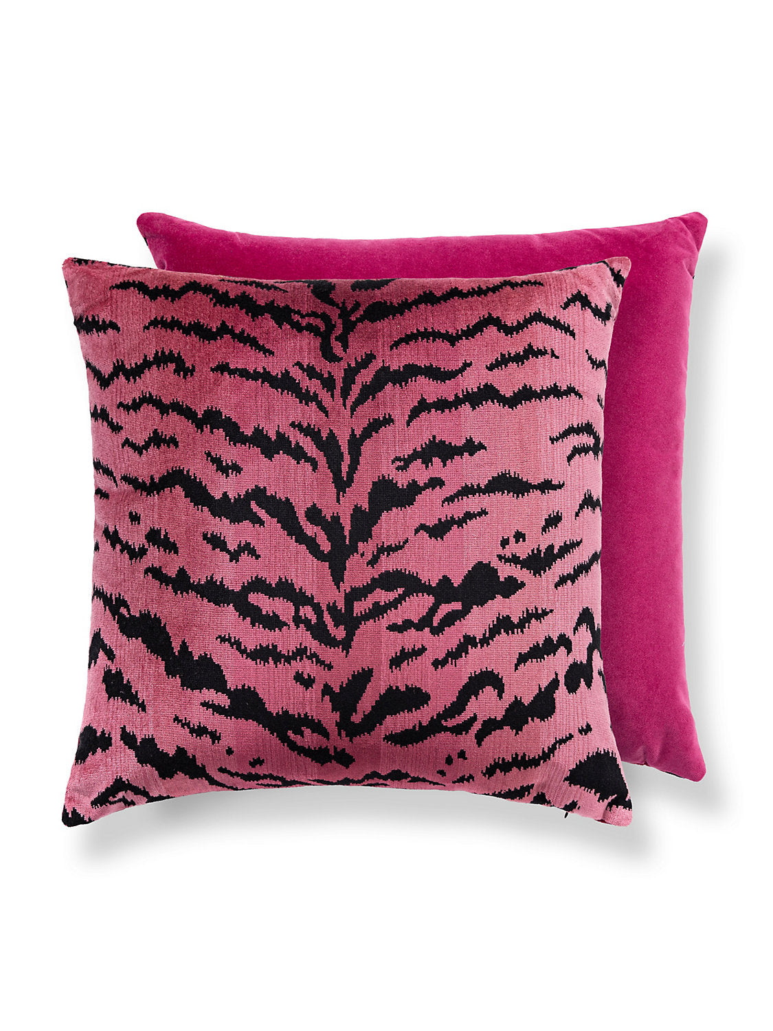 Scalamandre Tigre 22 X 22 - Reds & Black / Fuchsia Decorative Pillow