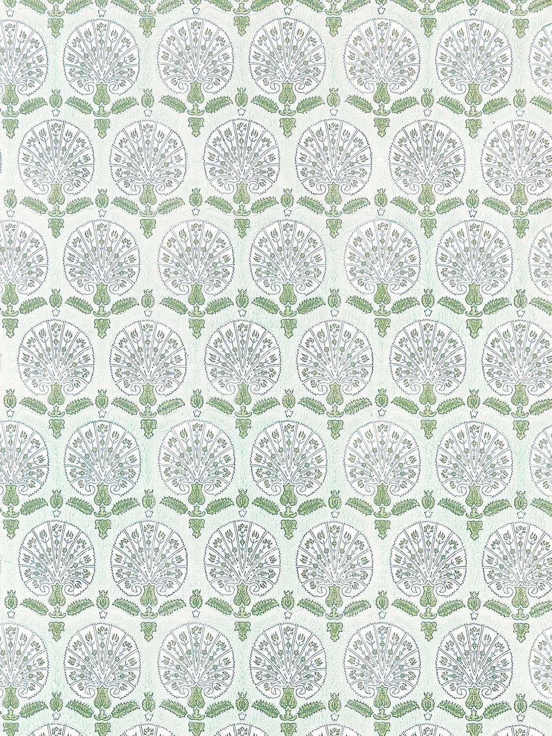 Scalamandre Karanfil Block Print Green Tea Wallcovering