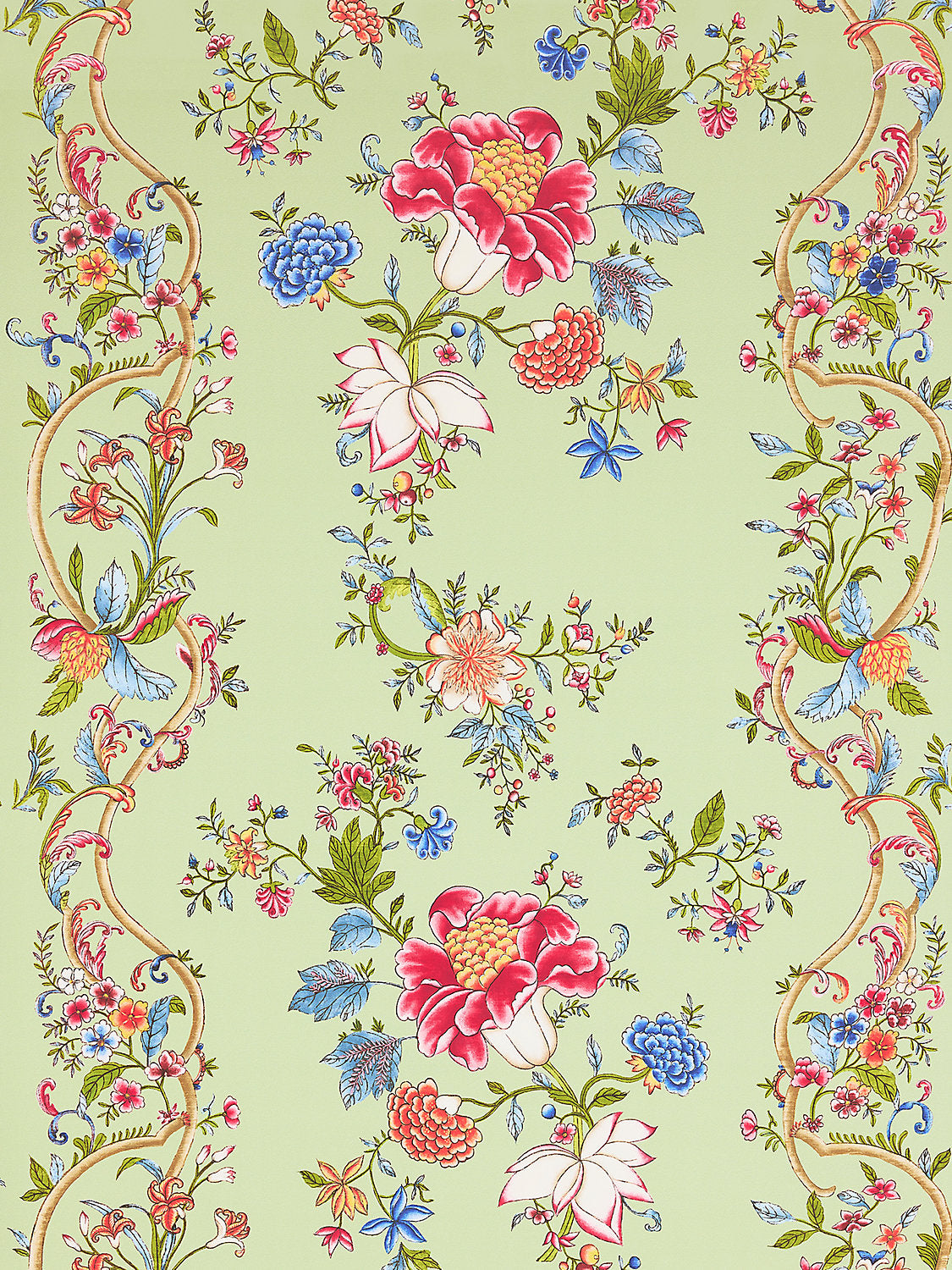 Scalamandre Camellia Trellis Seafoam Posey Wallcovering