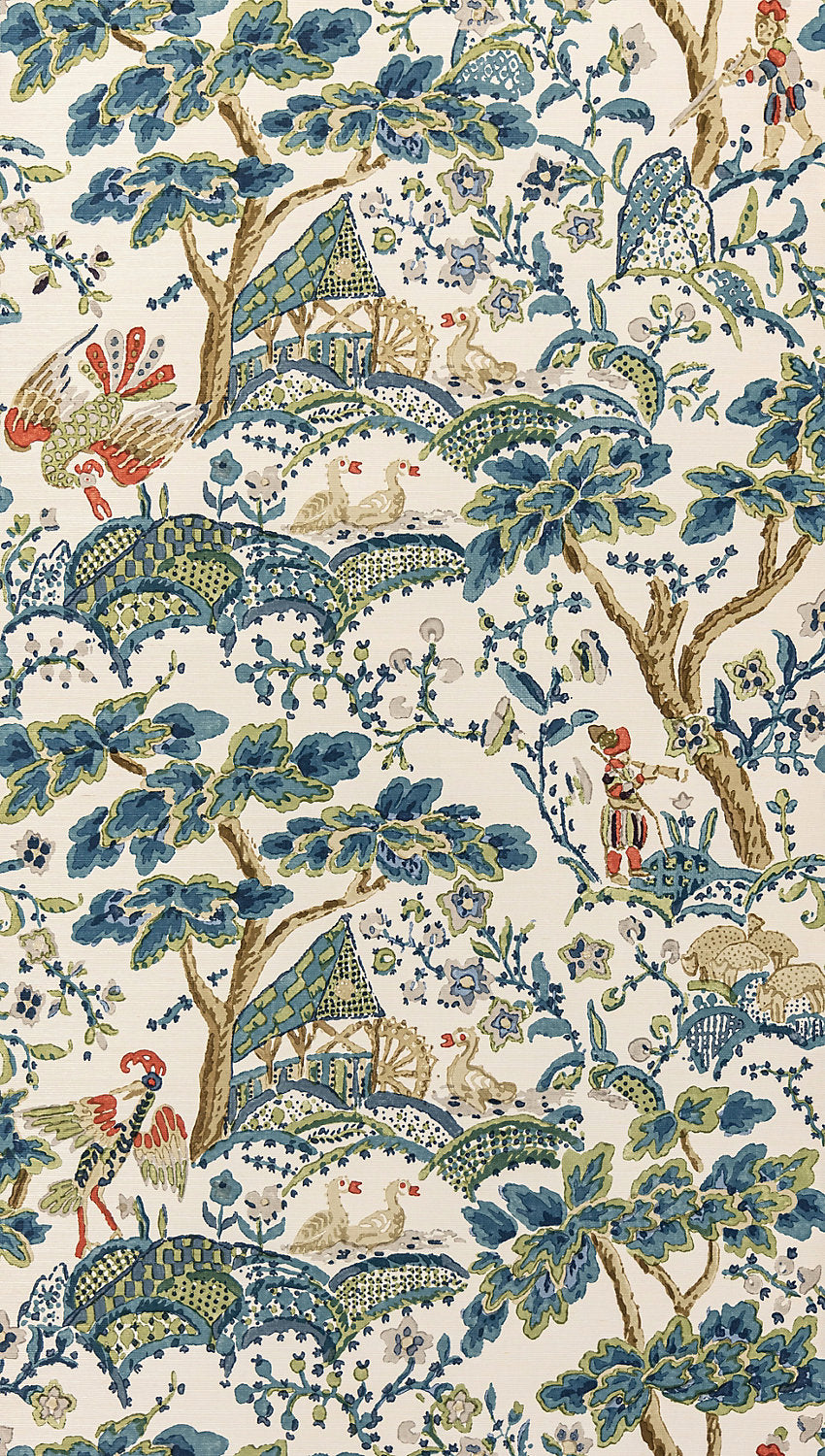 Scalamandre Kelmescott Peacock on Sand Wallcovering