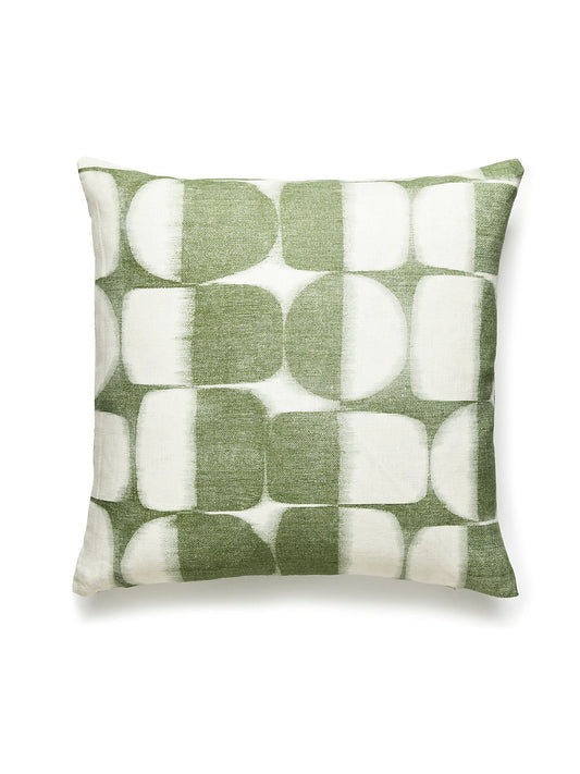 Scalamandre Rift Linen Print 22 X 22 - Basil Decorative Pillow