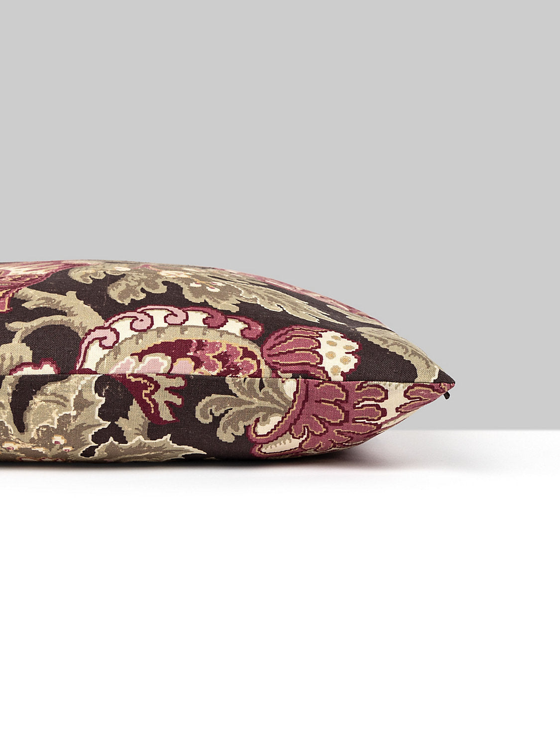 Scalamandre Canterbury Linen Pillow Mulberry Pillow Case Square Brown Red Beige Jacobean Tree of Life - 22"x22" inches -Special Order