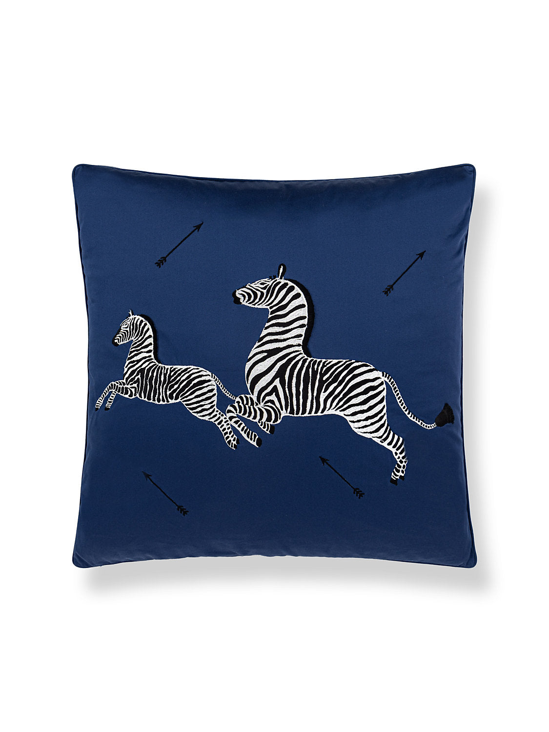 Scalamandre Zebras Embroidered 22 X 22 - Platinum Decorative Pillow