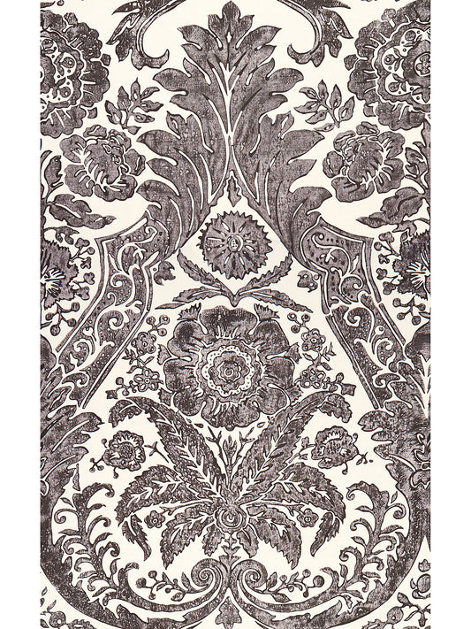 Scalamandre Luciana Damask Print Graphite Wallcovering