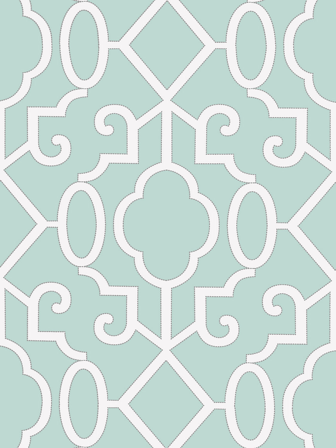 Scalamandre Ming Fretwork Aquamarine Wallcovering