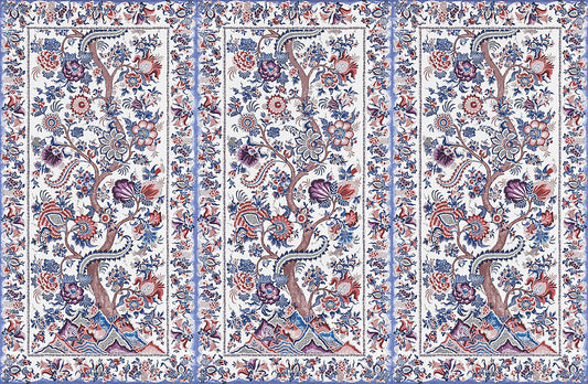 Scalamandre Metropolitan Palampore Mural Red Multi Wallcovering