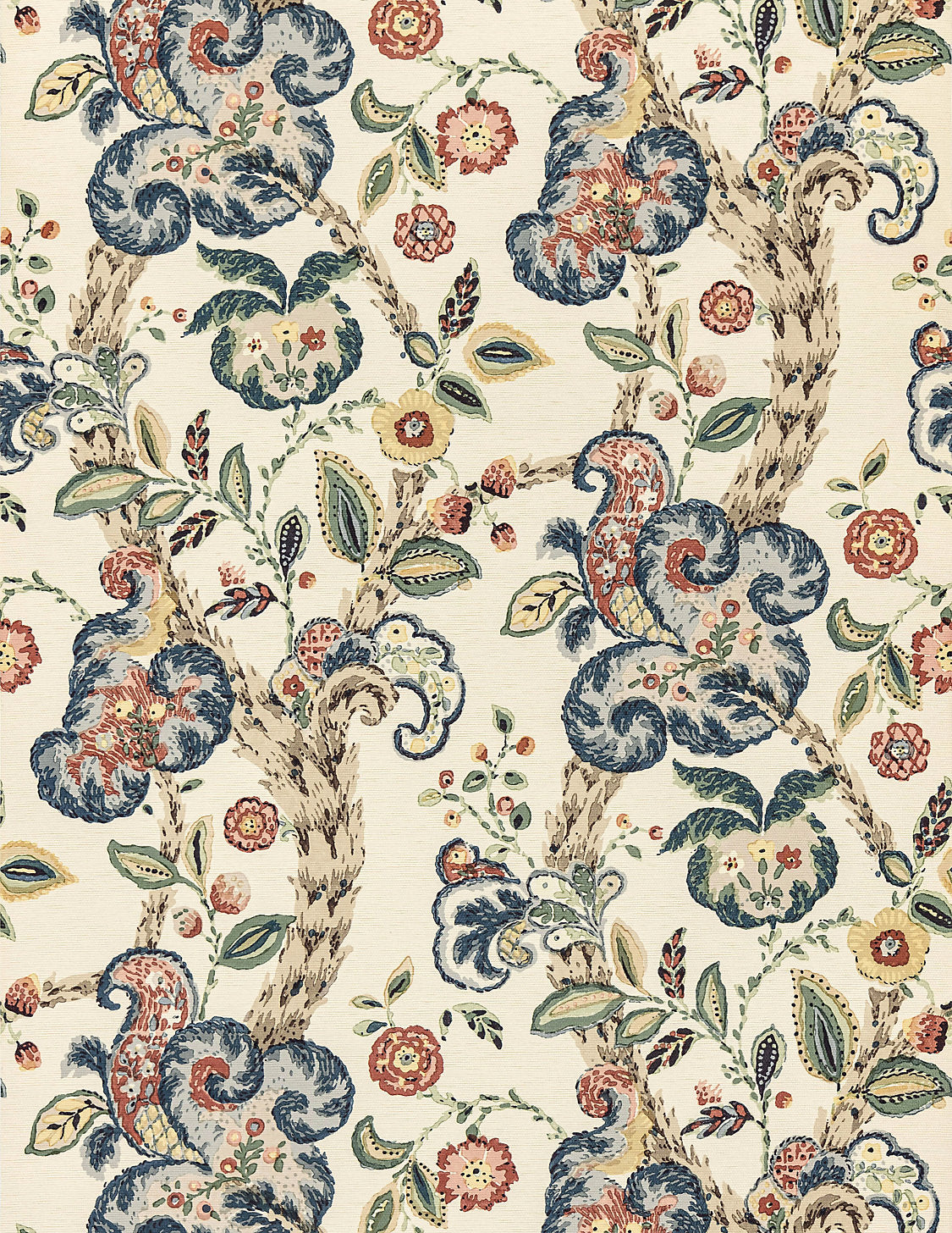 Scalamandre Cumbria Multi on Cream Wallcovering