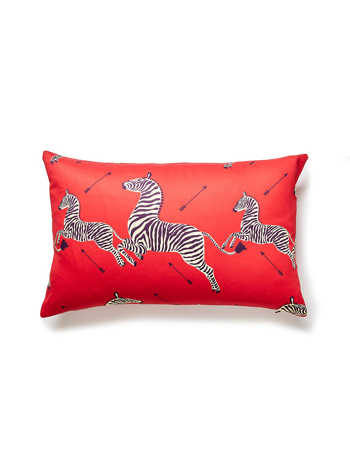 Scalamandre Zebras Petite 14 X 22 - Masai Red Decorative Pillow