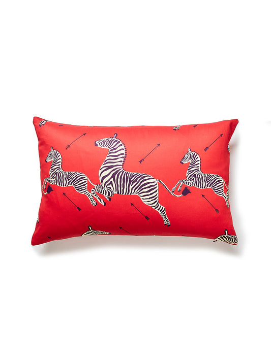Scalamandre Zebras Petite 14 X 22 - Masai Red Decorative Pillow