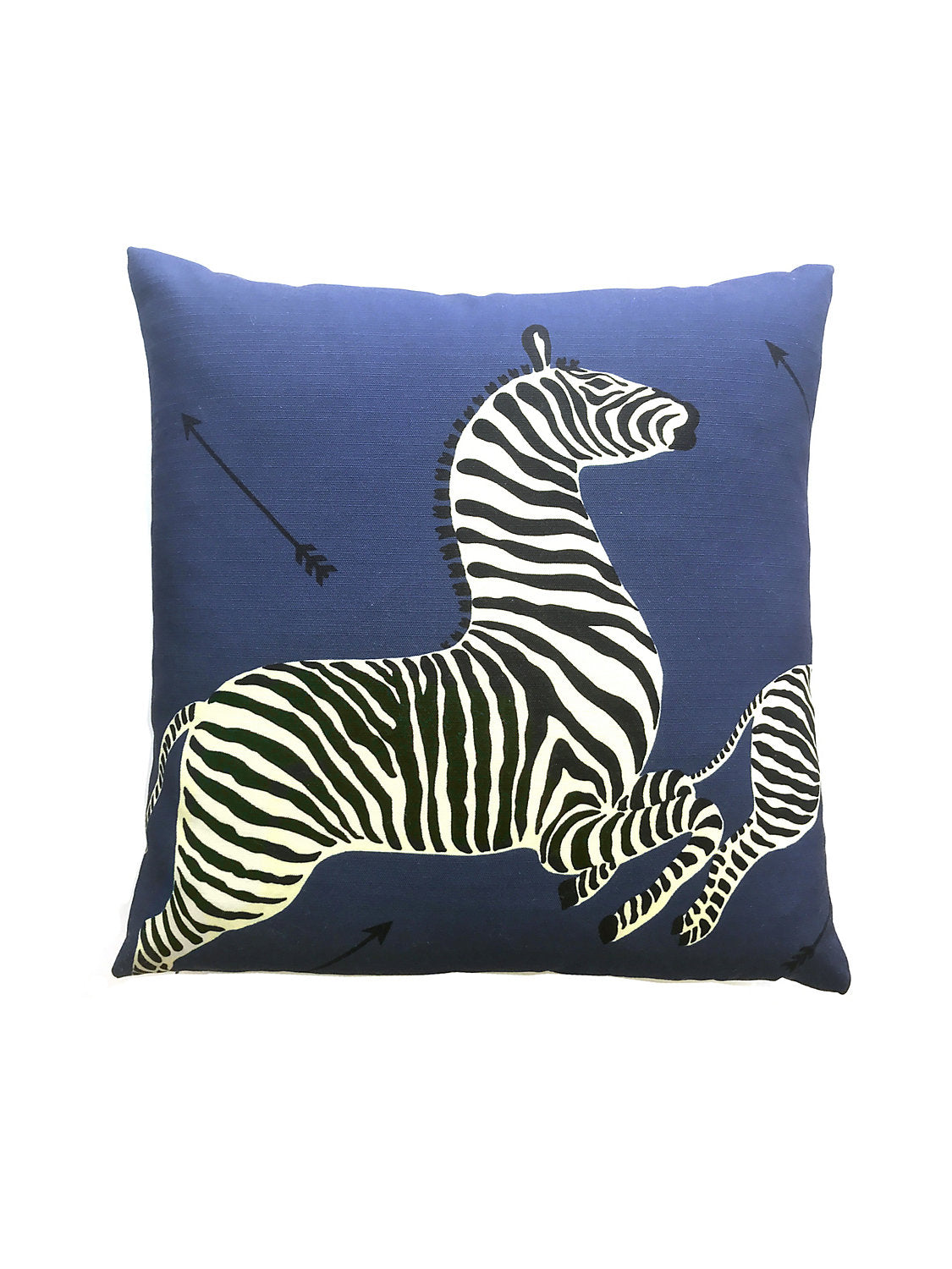 Scalamandre Zebras Outdoor 22 X 22 - Denim Decorative Pillow
