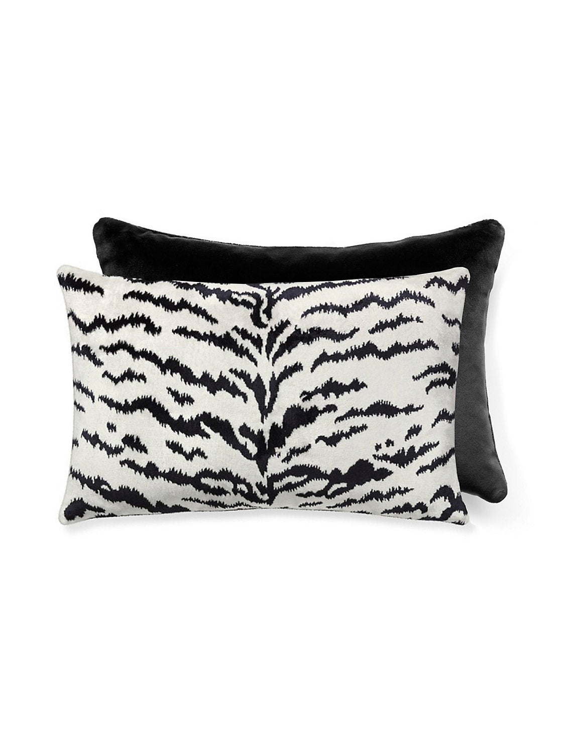 Scalamandre Tigre 14 X 22 - Off-White & Black / Black Decorative Pillow