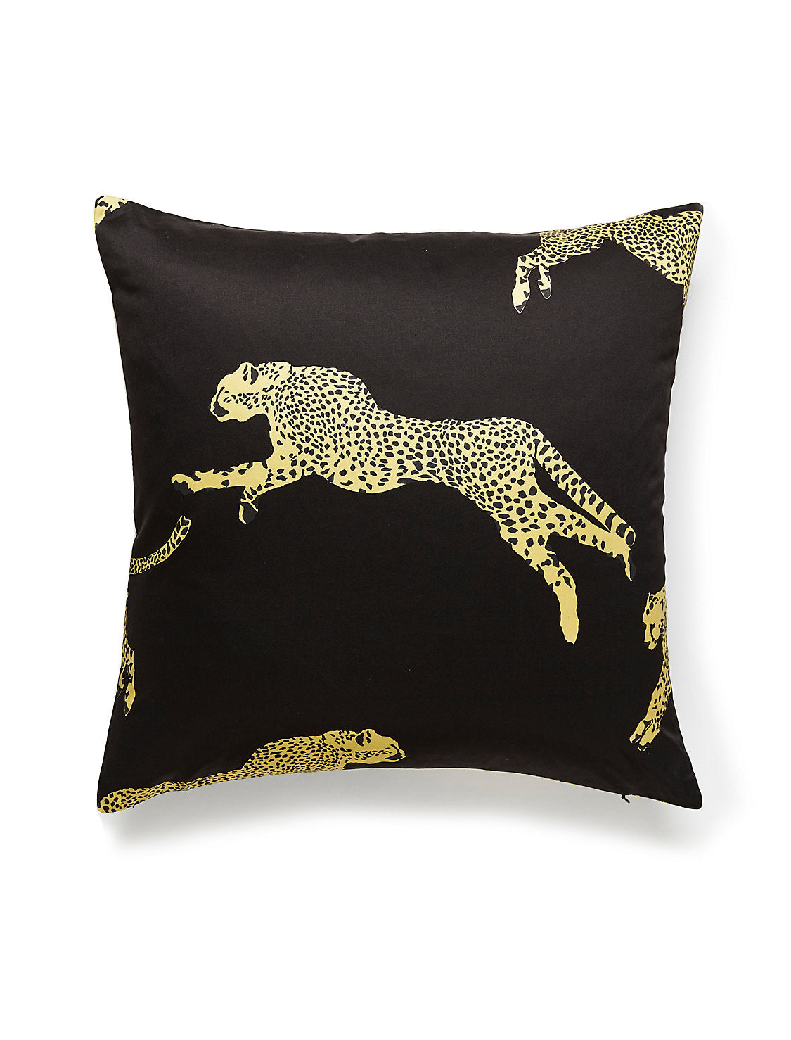 Scalamandre Leaping Cheetah 22 X 22 - Black Magic Decorative Pillow