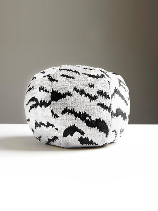 Scalamandre Tigre 12 DIA - Off-White & Black Decorative Pillow