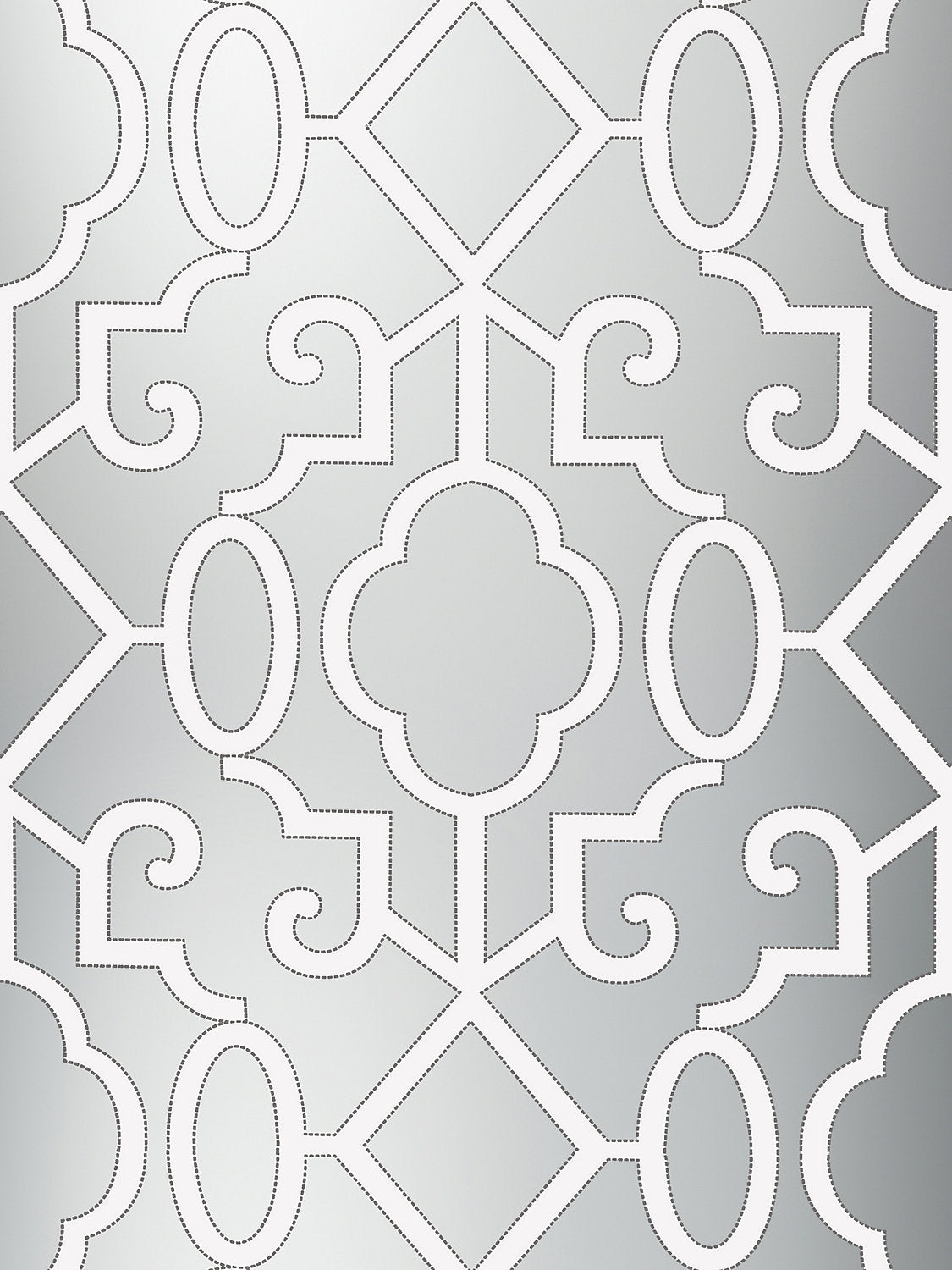 Scalamandre Ming Fretwork Silver - Pearlescent Wallcovering
